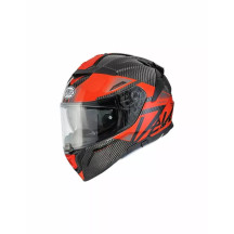 Casco Devil Carbon MN — XL, Integral, negro/rojo, acabado brillo